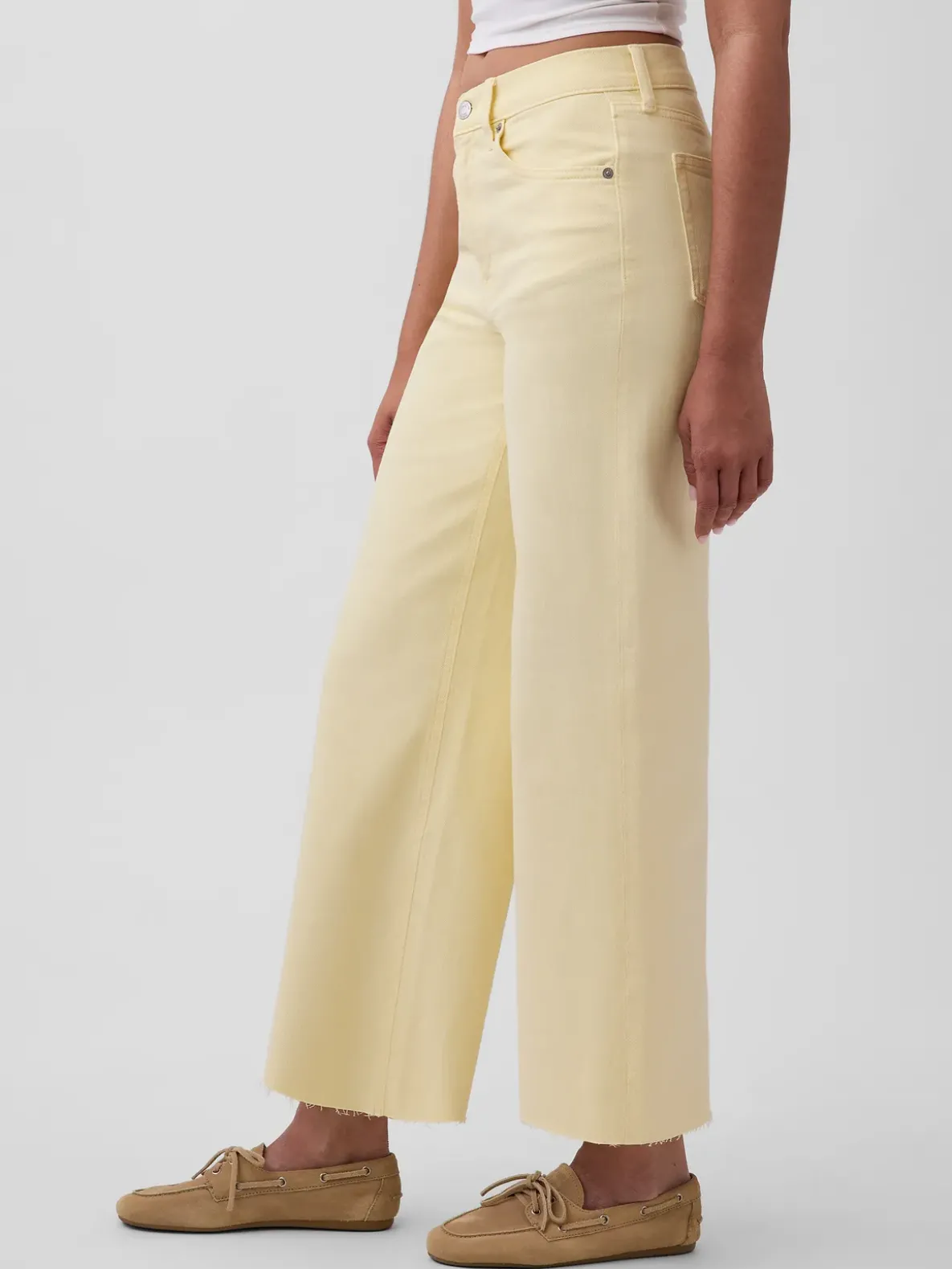 High Rise Stride Wide-Leg Ankle Jeans