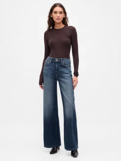 High Rise Stride Wide-Leg Jeans