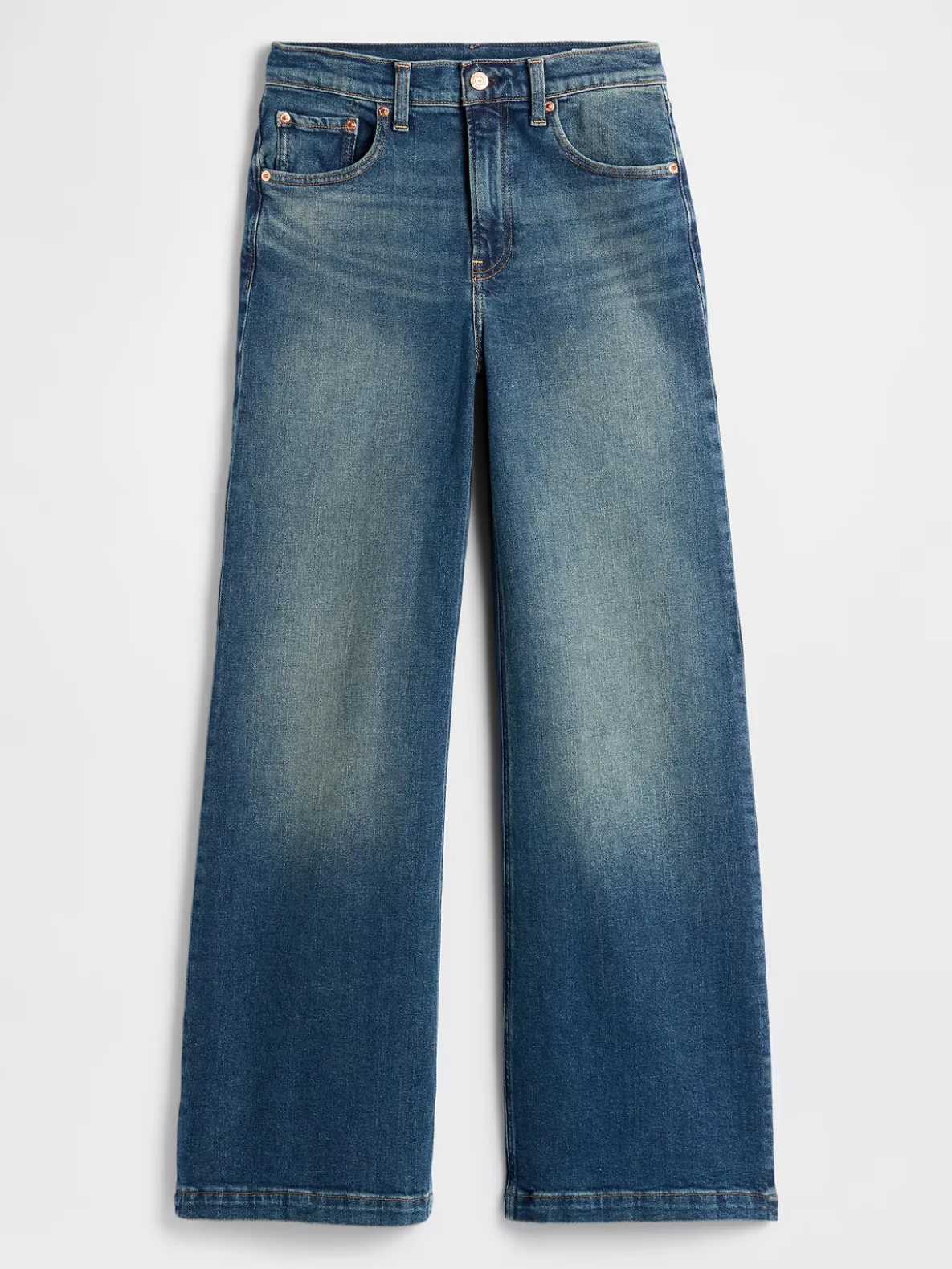 High Rise Stride Wide-Leg Jeans