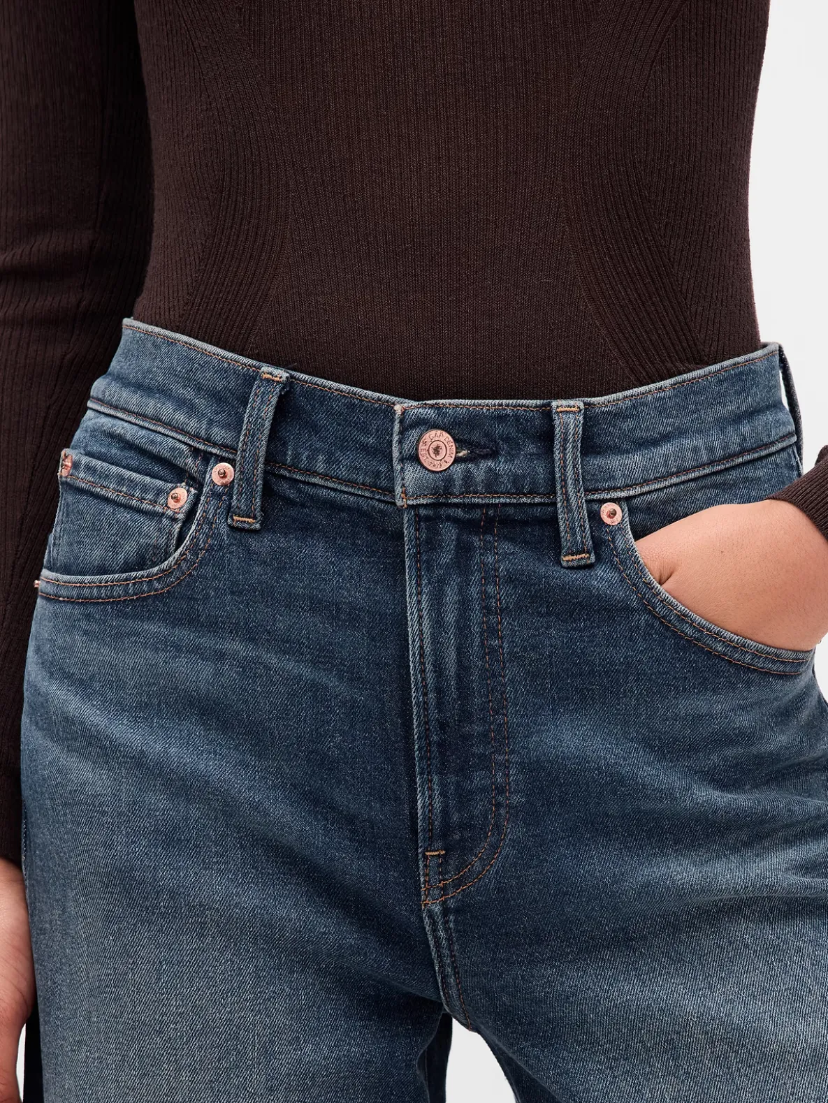 High Rise Stride Wide-Leg Jeans