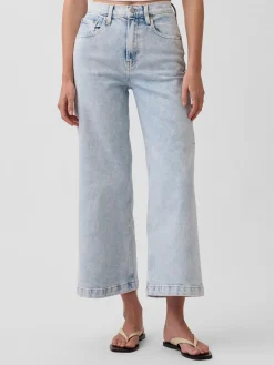 High Rise Stride Wide-Leg Ankle Jeans