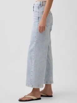 High Rise Stride Wide-Leg Ankle Jeans