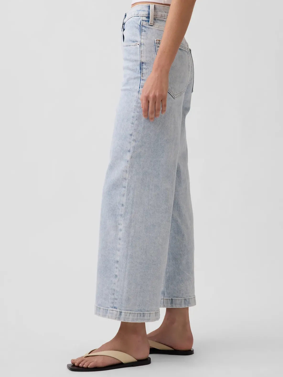 High Rise Stride Wide-Leg Ankle Jeans