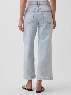 High Rise Stride Wide-Leg Ankle Jeans