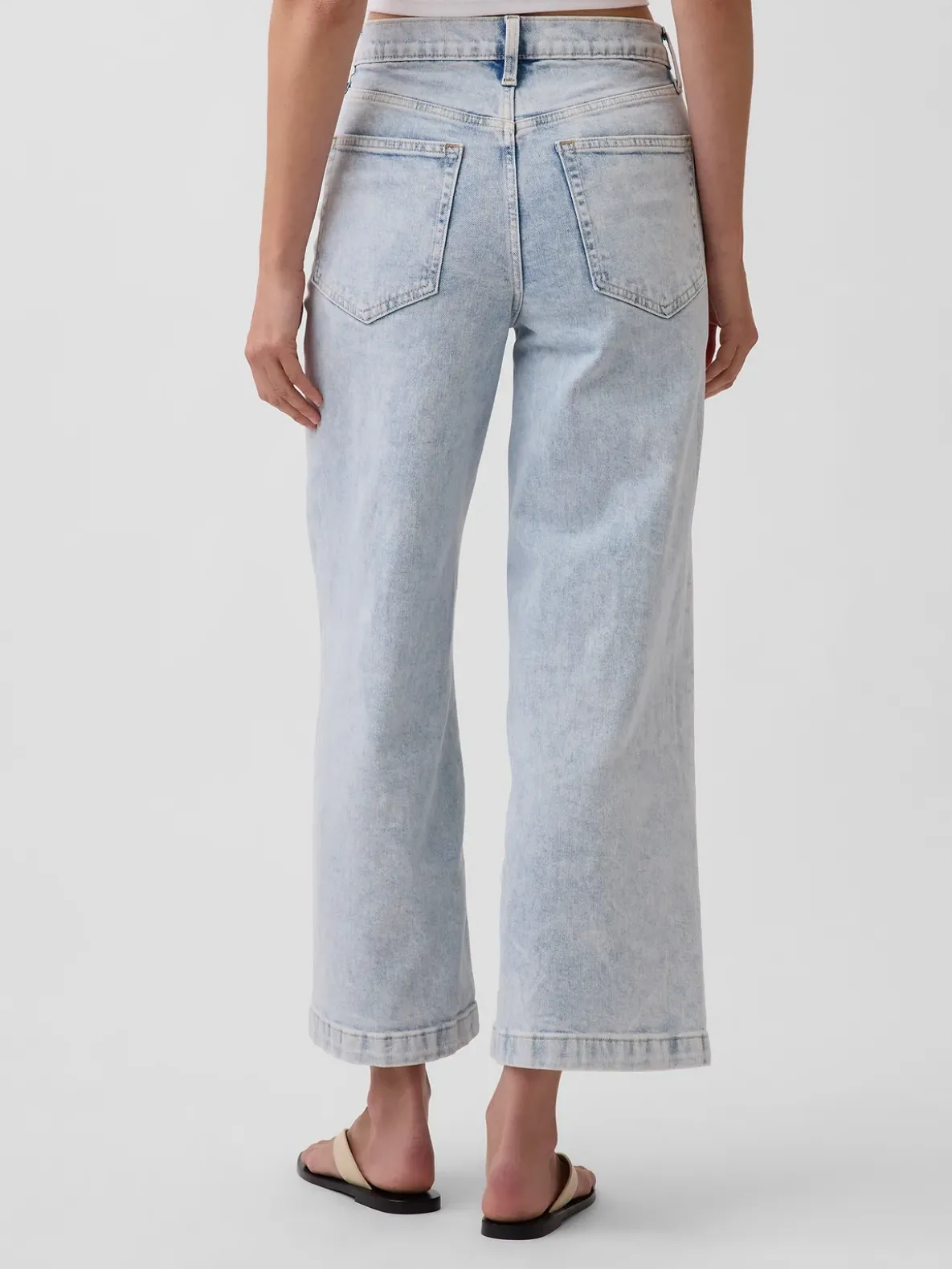 High Rise Stride Wide-Leg Ankle Jeans