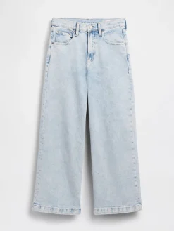 High Rise Stride Wide-Leg Ankle Jeans