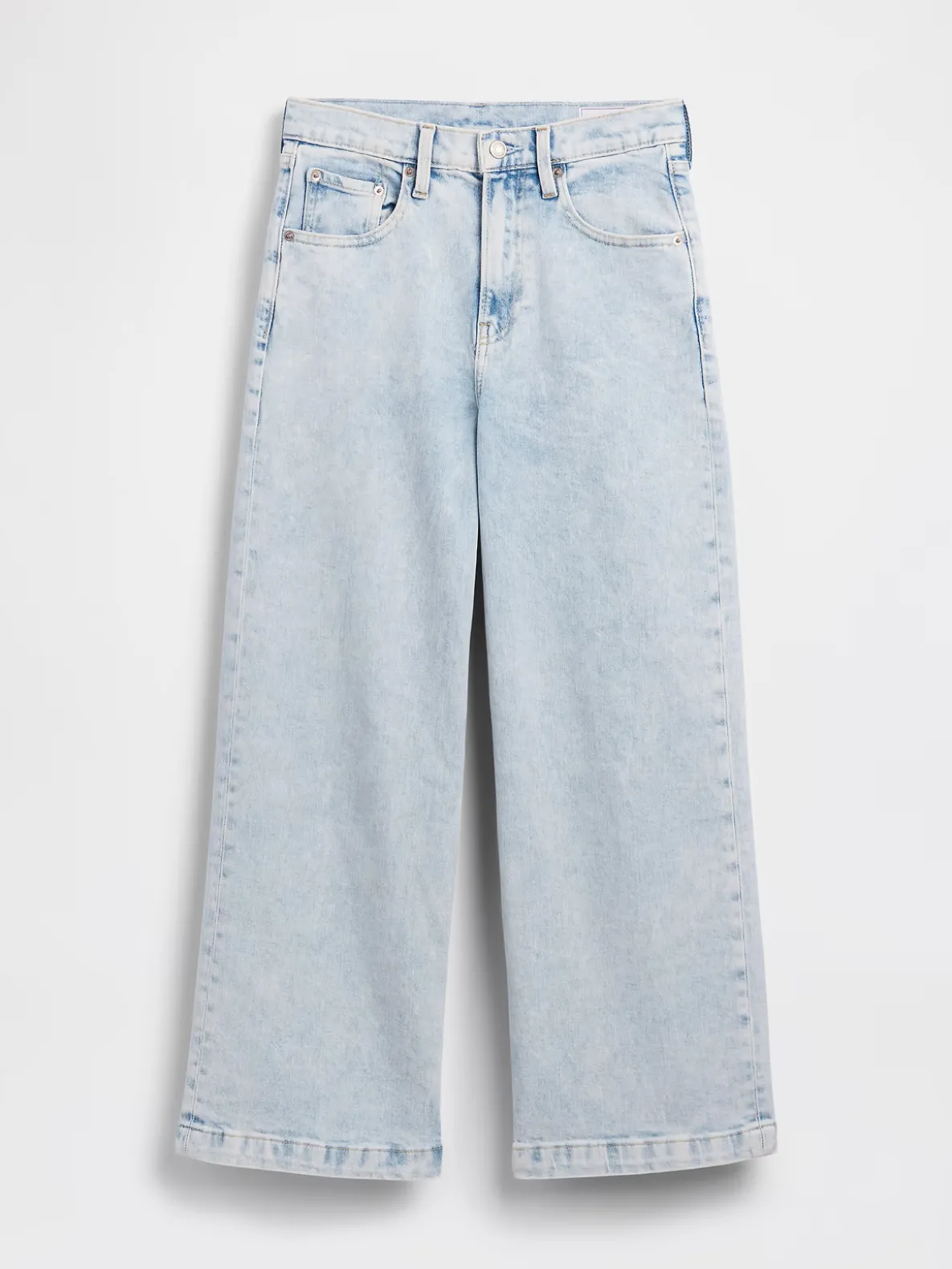 High Rise Stride Wide-Leg Ankle Jeans