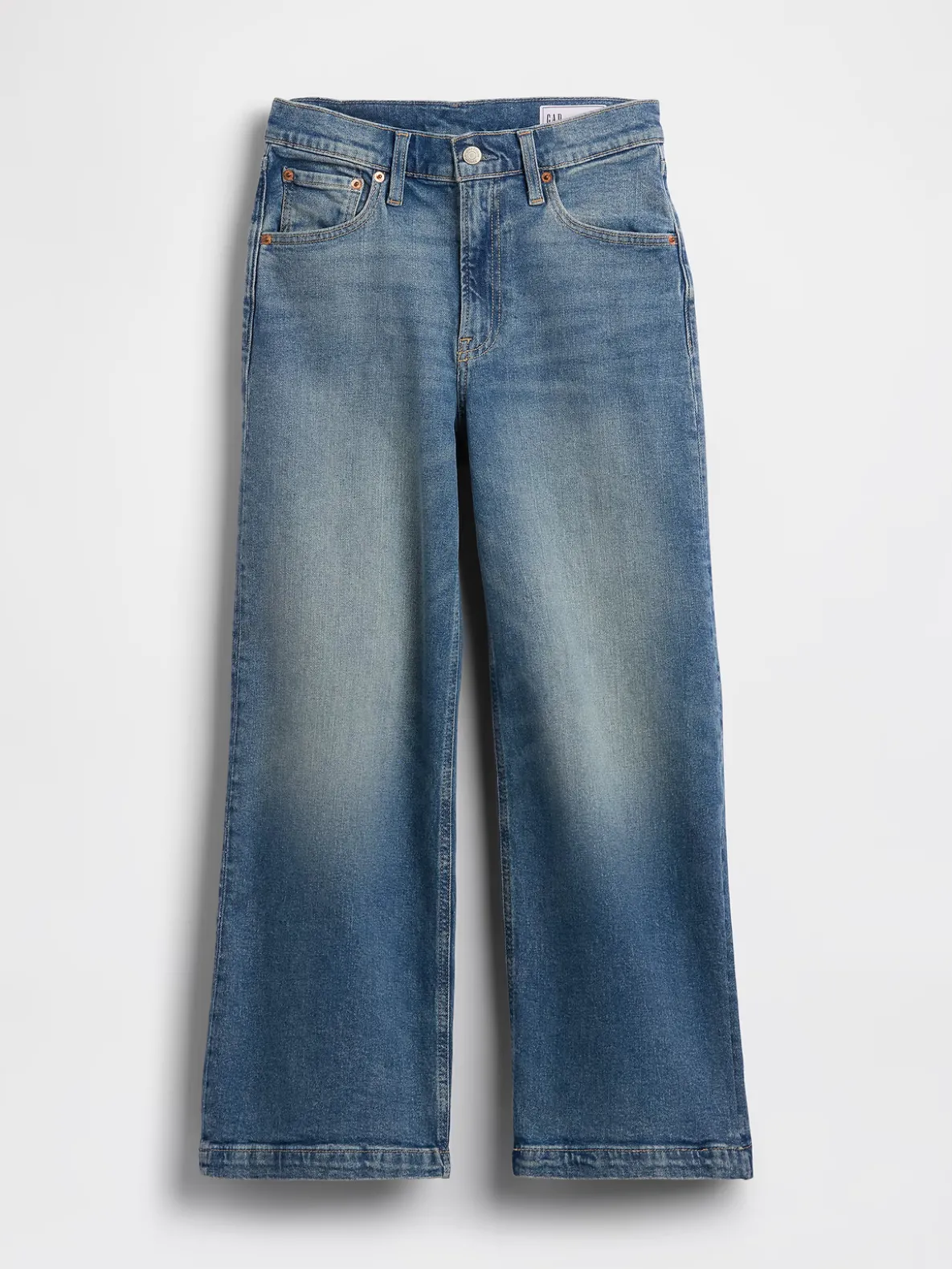 High Rise Stride Wide-Leg Ankle Jeans