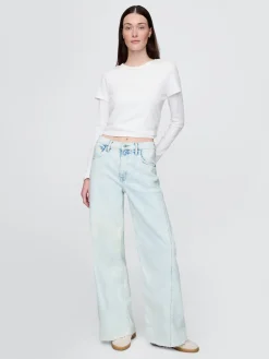 High Rise Stride Wide-Leg Jeans