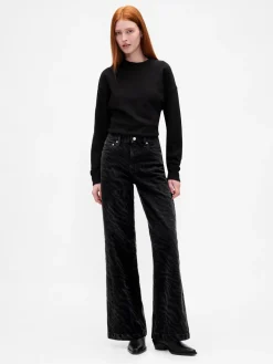 High Rise Stride Wide-Leg Jeans