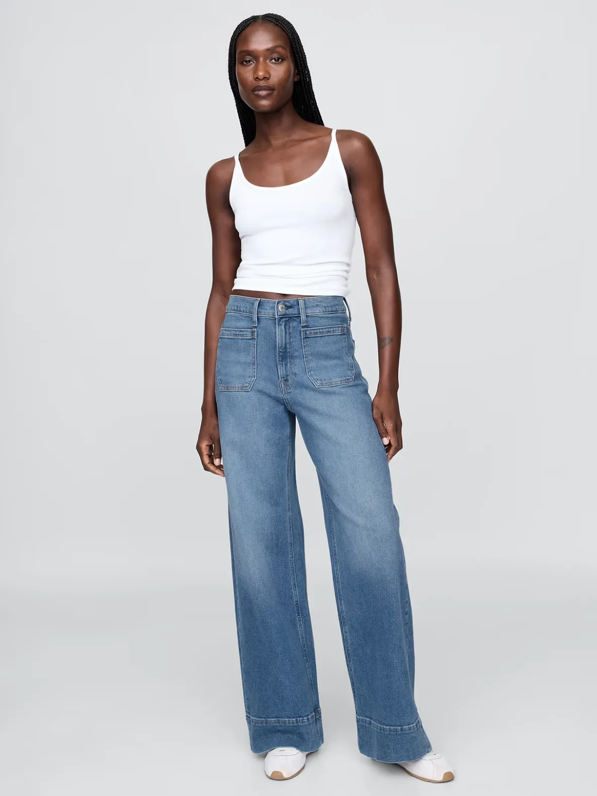 High Rise Stride Wide-Leg Jeans