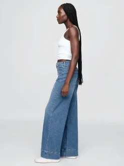 High Rise Stride Wide-Leg Jeans