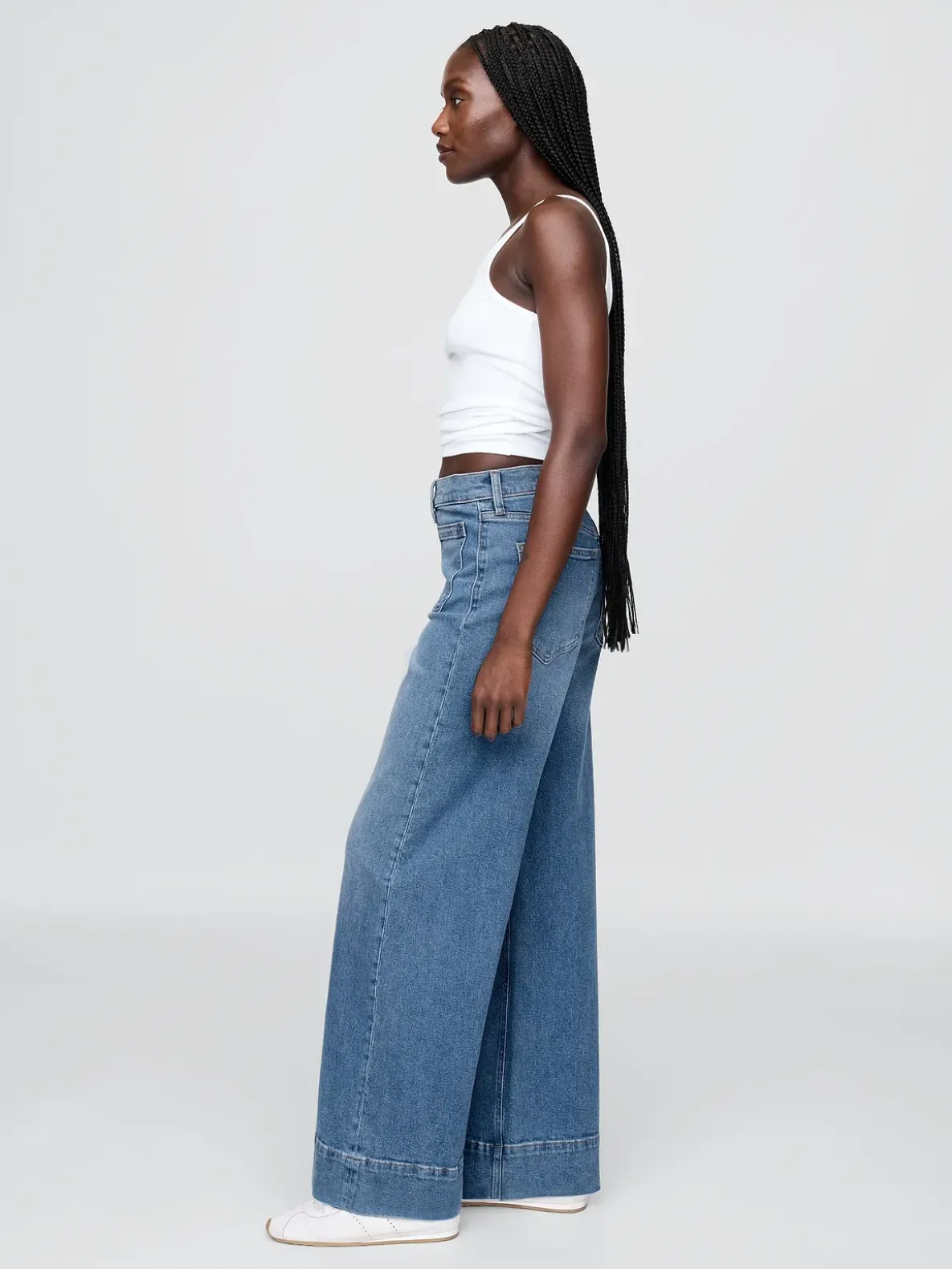 High Rise Stride Wide-Leg Jeans