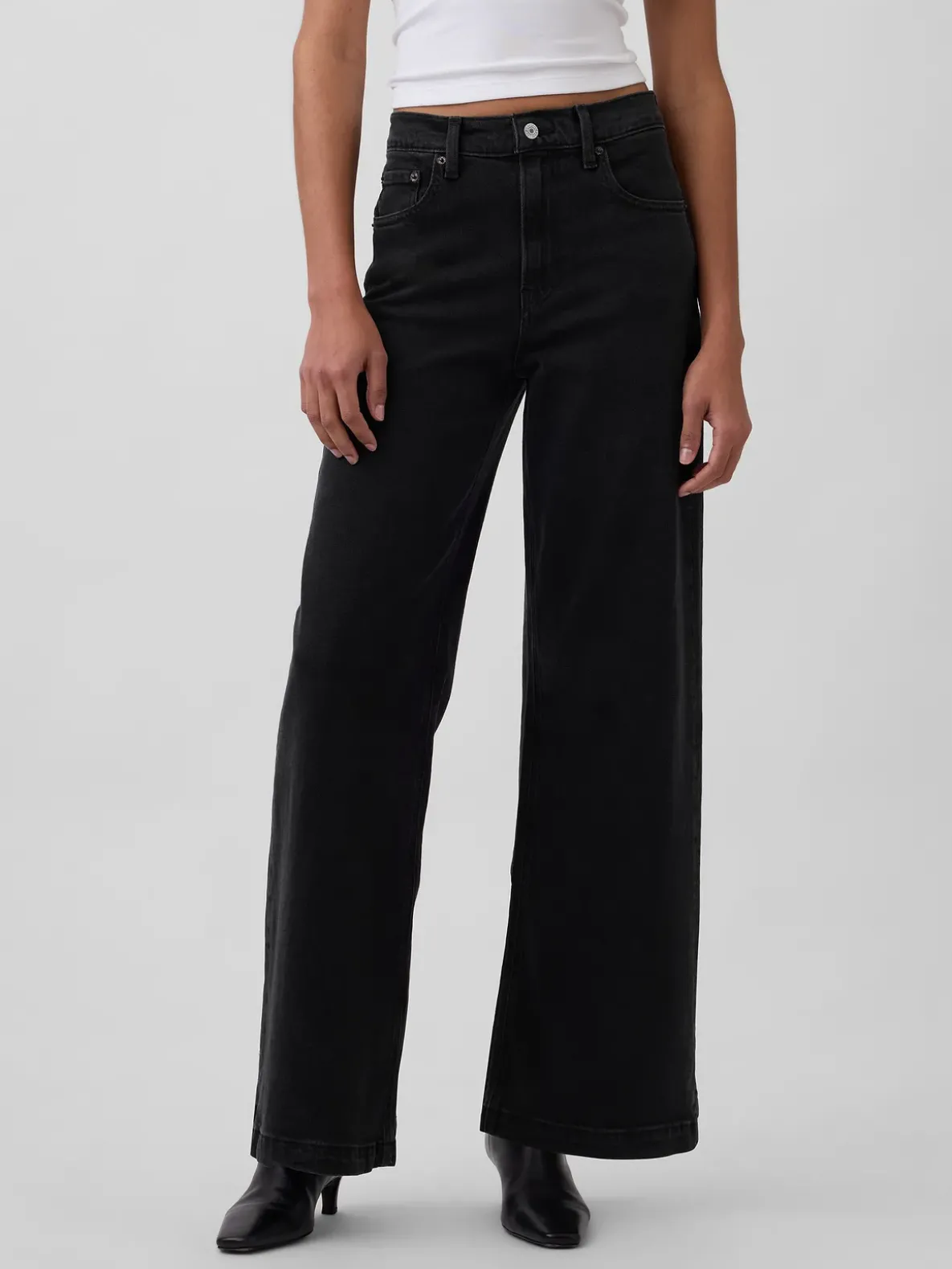 High Rise Stride Wide-Leg Jeans