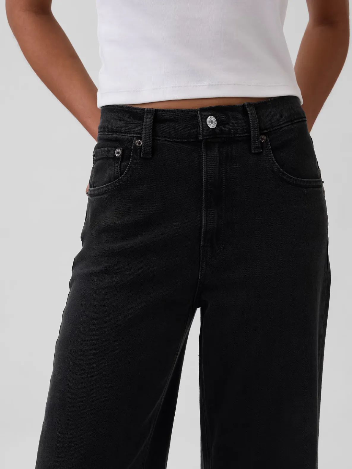 High Rise Stride Wide-Leg Jeans