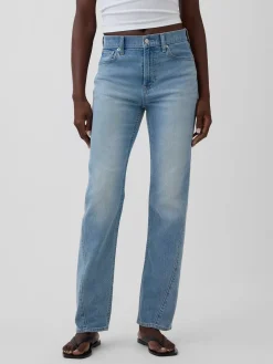 High Rise Twisted-Seam '90s Slim Straight Jeans