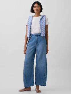 High Rise UltraSoft Belted Horseshoe Jeans