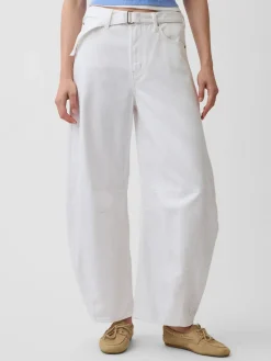 High Rise UltraSoft Belted Horseshoe Jeans