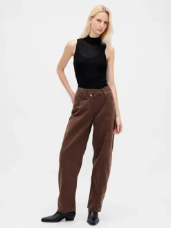 High Rise UltraSoft Crossover Barrel Jeans