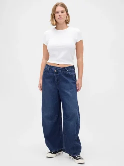 High Rise UltraSoft Crossover Horseshoe Jeans