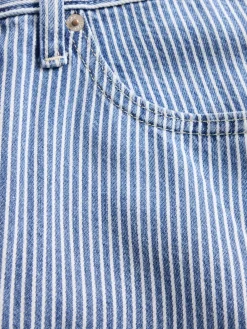 High Rise UltraSoft Denim Stripe Barrel Jeans