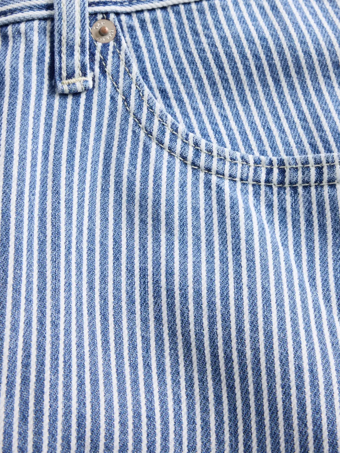 High Rise UltraSoft Denim Stripe Barrel Jeans