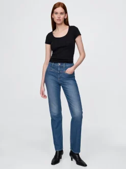 High Rise Western '90s Slim Straight Jeans