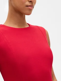 High-Neck Mini Shift Dress