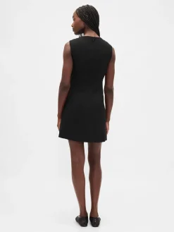 High-Neck Mini Shift Dress