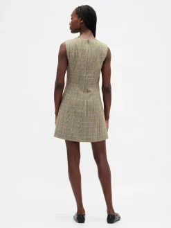 High-Neck Mini Shift Dress