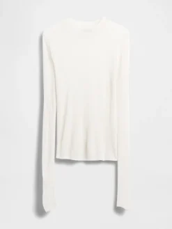 High-Neck Sheer Sweater