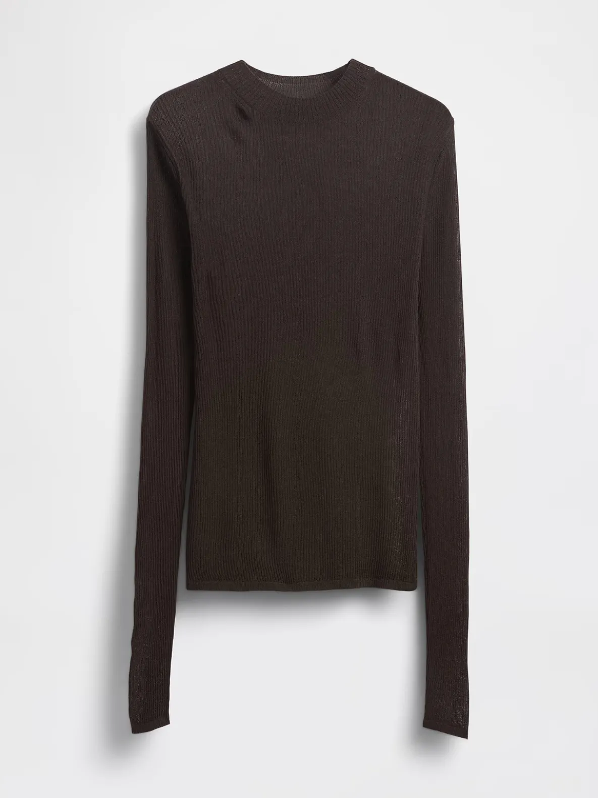 High-Neck Sheer Sweater