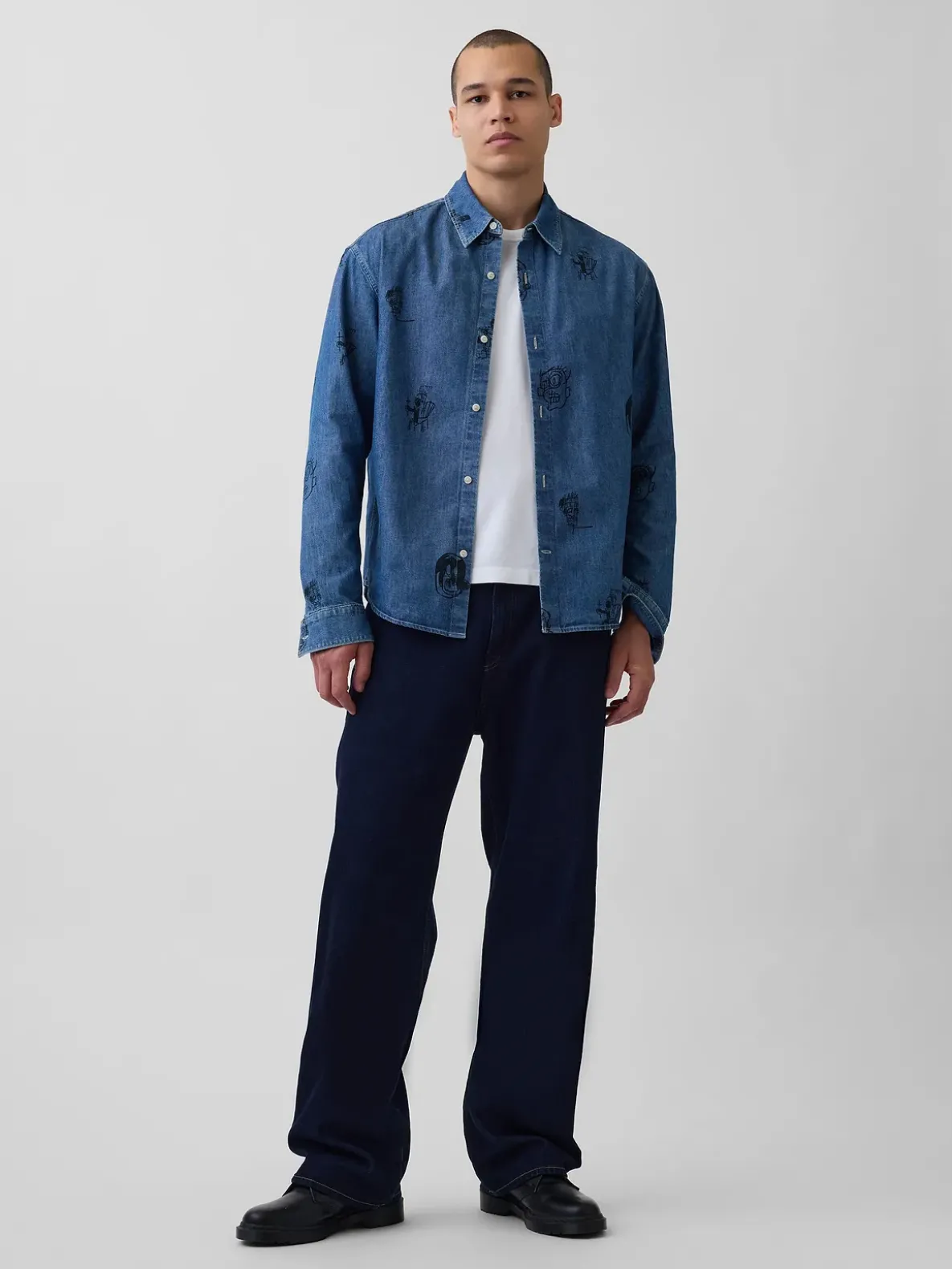 Jean-Michel Basquiat Printed Denim Shirt