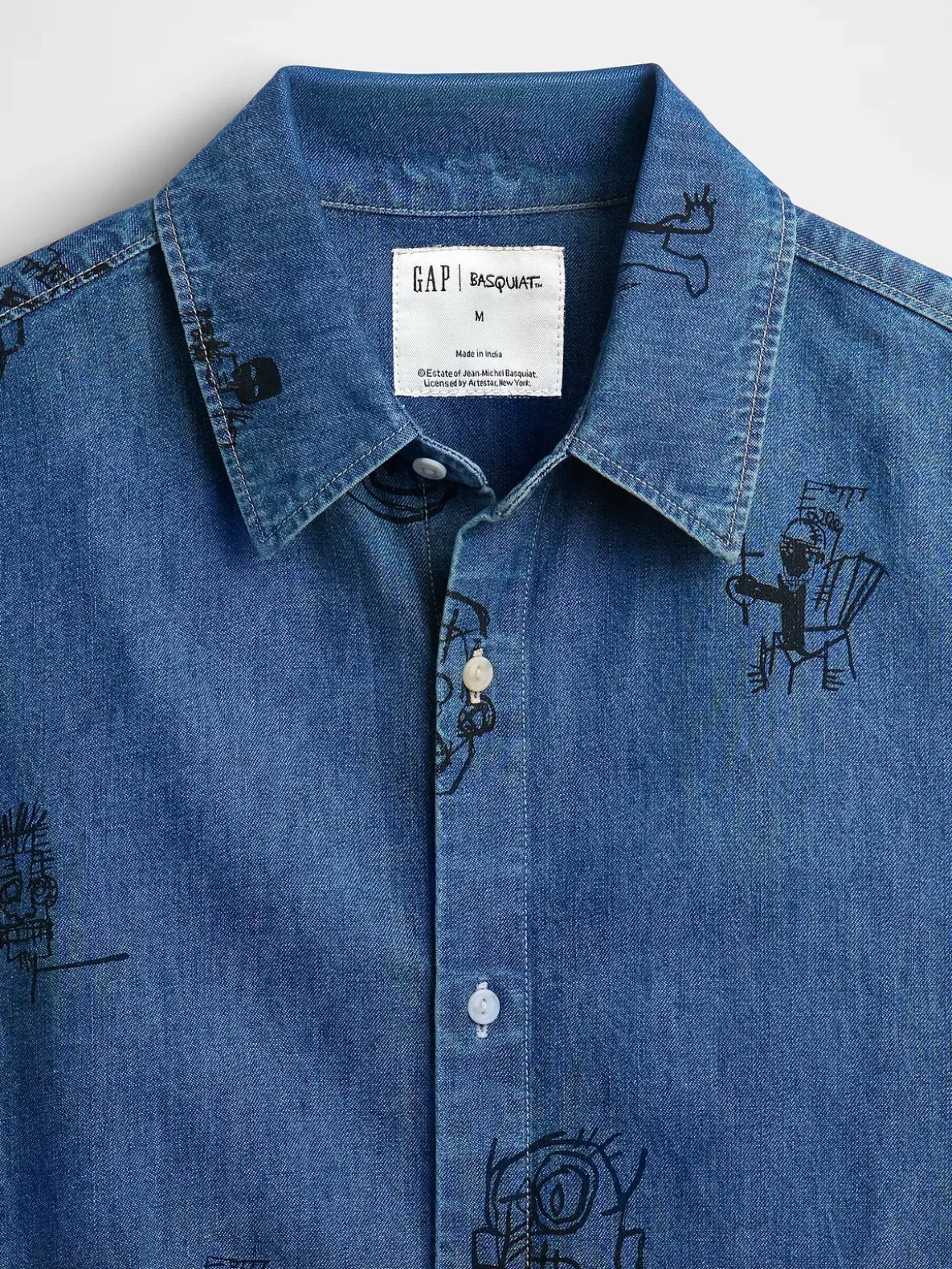Jean-Michel Basquiat Printed Denim Shirt