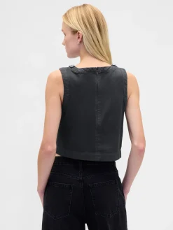 Jewel-Neck Shell Tank Top