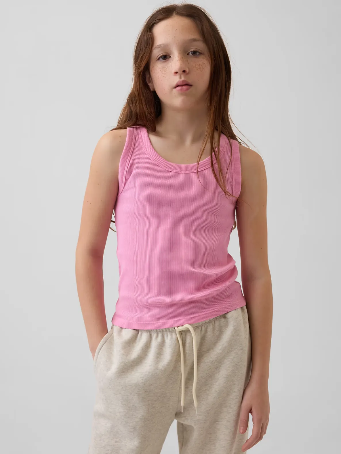 Kid Rib Scoop Tank Top