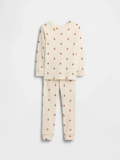Kids & Baby Organic Brushed Cotton Pumpkin Bear PJ Set