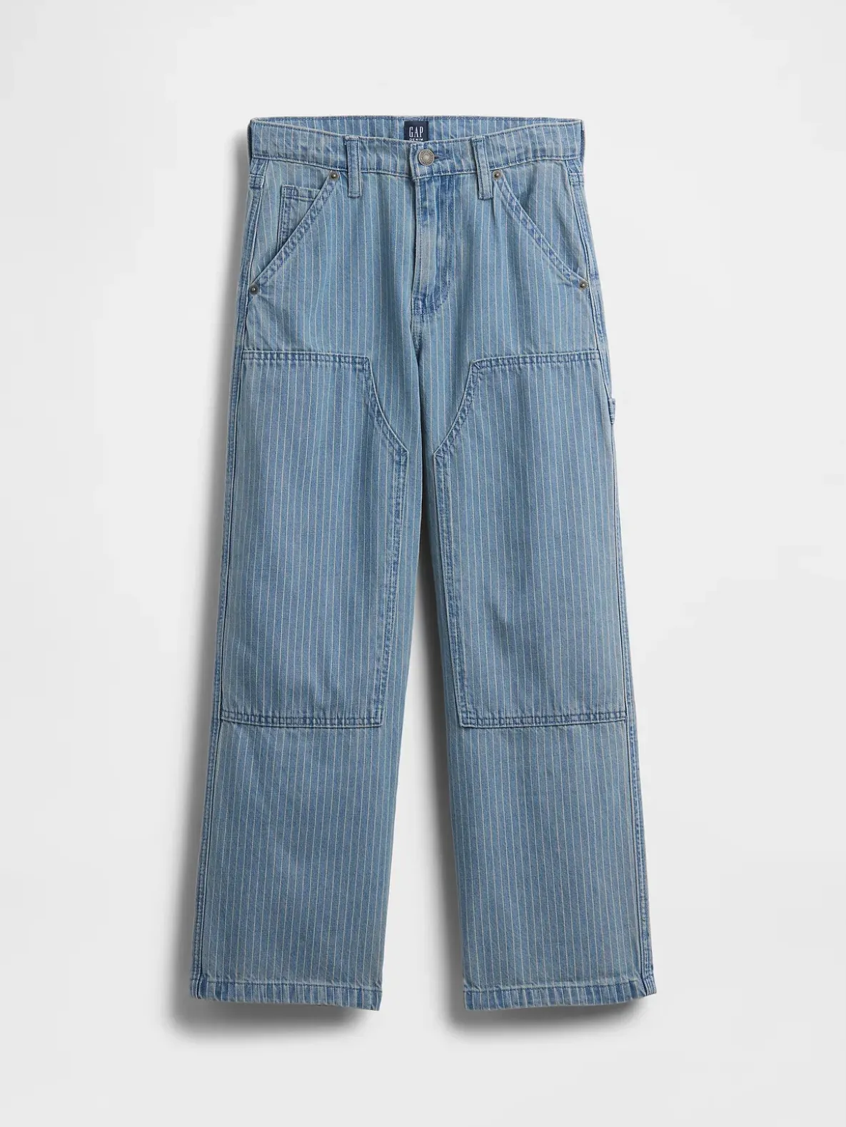 Kids Baggy Stripe Double-Knee Carpenter Jeans
