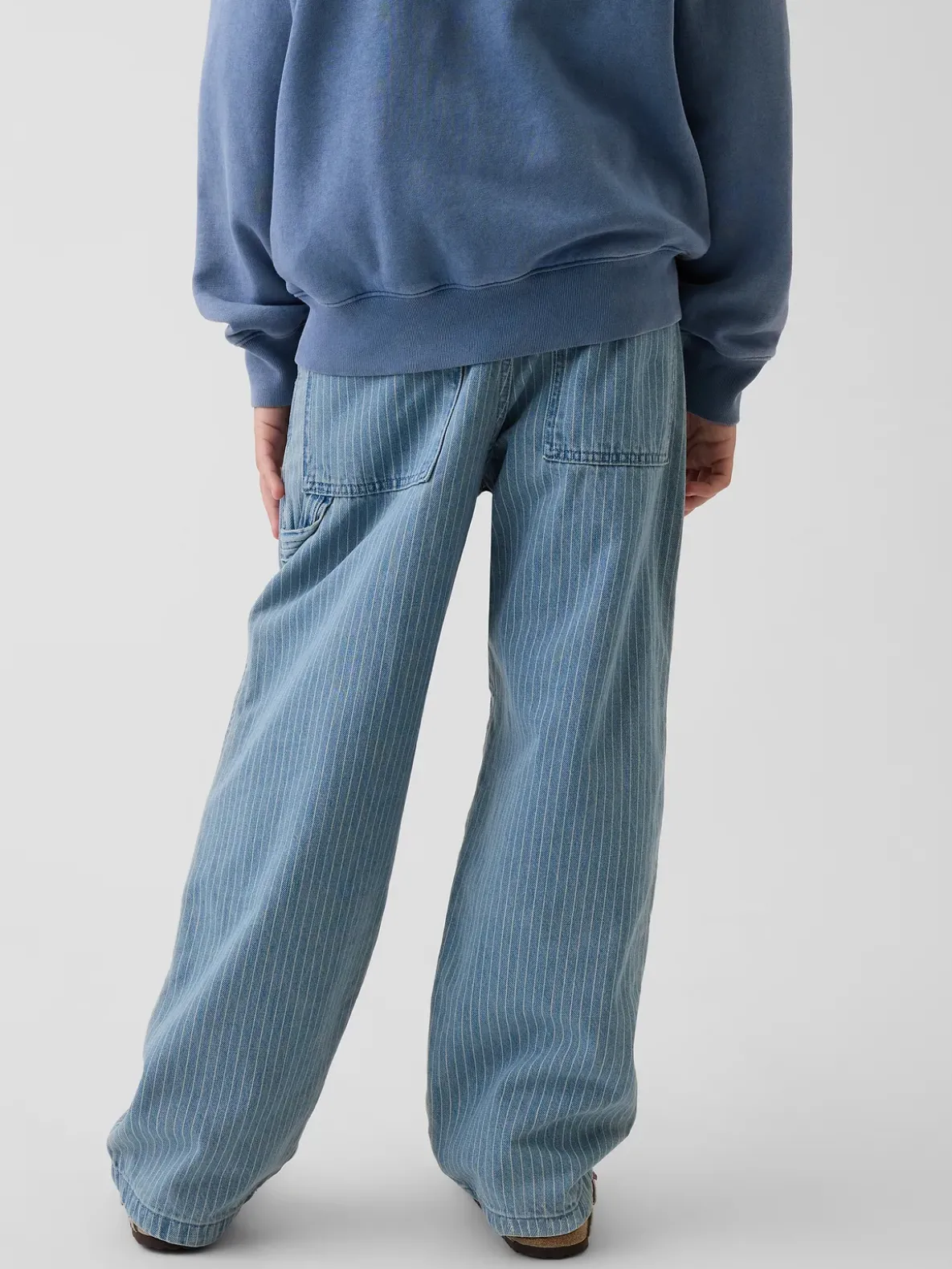 Kids Baggy Stripe Double-Knee Carpenter Jeans