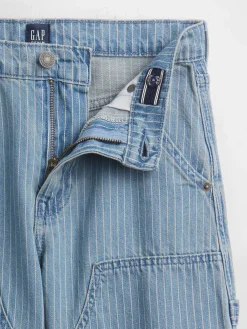 Kids Baggy Stripe Double-Knee Carpenter Jeans
