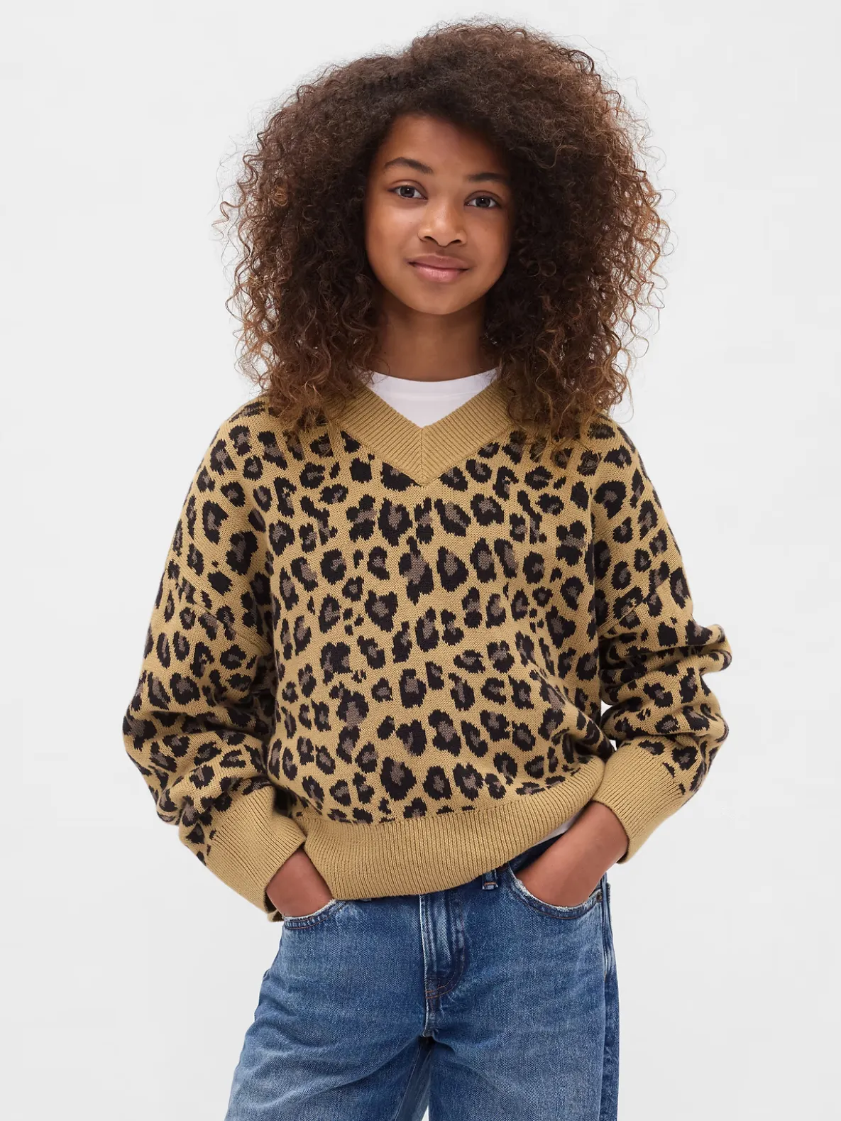 Kids Boxy V-Neck Sweater