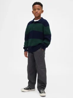 Kids Brushed Cargo Baggy Taper Pants