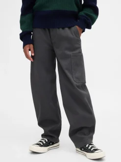 Kids Brushed Cargo Baggy Taper Pants