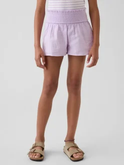 Kids Cotton Gauze Butterfly-Hem Shorts