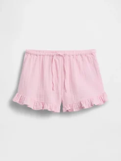 Kids Cotton Gauze Easy Ruffle Shorts