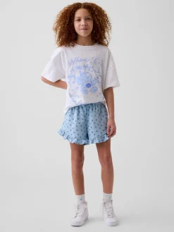 Kids Cotton Gauze Easy Ruffle Shorts