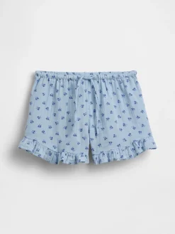 Kids Cotton Gauze Easy Ruffle Shorts