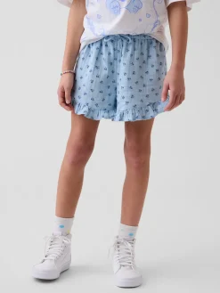 Kids Cotton Gauze Easy Ruffle Shorts