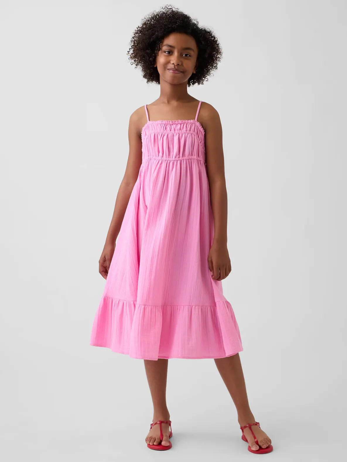 Kids Cotton Gauze Midi Dress