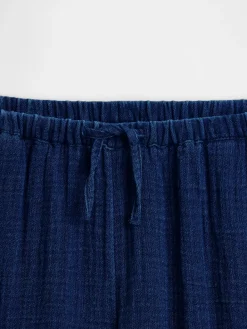 Kids Cotton Gauze Relaxed Wide-Leg Pants